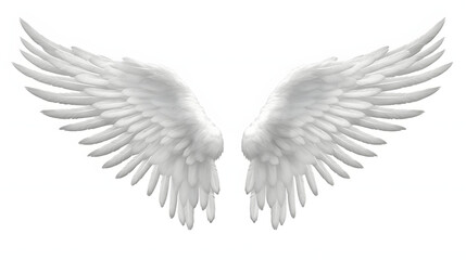 Wall Mural - Realistic angel wings. White wing isolated.