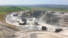 Aerial Drone View Of The Coldstones Cut, A Open Pit Mine In England