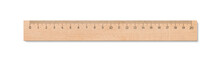 Wooden Ruler 20 Cm Isolated On A Transparent Background, PNG. High Resolution.