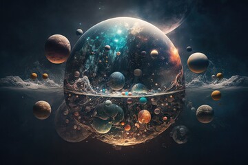 Wall Mural - the multiverse of madness cosmic energy chaos mysterious. generative ai aig15.