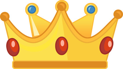 Cartoon colorful element royal crown isolated illustration for kids