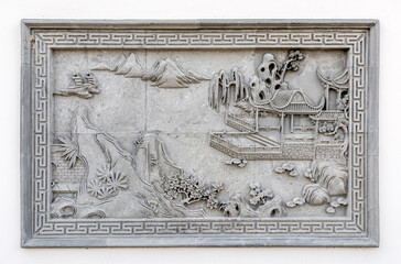 Wall Mural - Chinese stone carving landscape mural