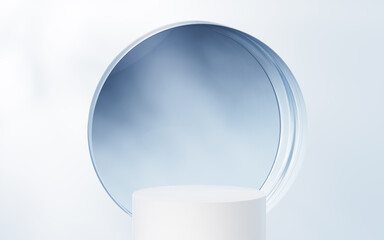 Poster - Round glass geometry background, 3d rendering.