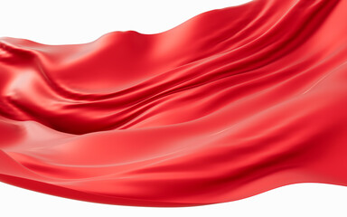 Flowing red wave cloth background, 3d rendering.