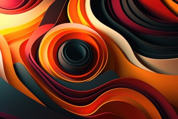 Poster - Abstract Liquid shapes abstract holographic 3D wavy background, AI generated.