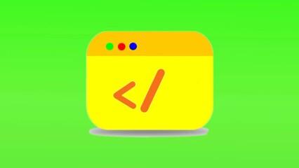 Web development concept animation on green screen. Website coding, web page. 