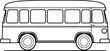 Bus vector illustration. Black and white outline Bus coloring book or page for children