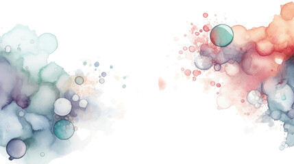 Wall Mural - a cluster of floating abstract watercolor floating bubbles, isolated on a transparent background, ge