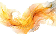 An Ethereal Blend Of Golden Yellow And Pastel Orange Abstract Blooming Shape, Isolated On A Transparent Background, Generative Ai