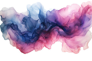 Wall Mural - an ethereal blend of indigo and magenta abstract blooming shape, isolated on a transparent backgroun