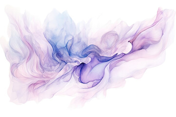 an ethereal blend of lilac and periwinkle abstract blooming shape, isolated on a transparent backgro