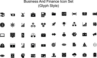 Aufkleber - 50 business and finance icon set, this collection embodies professionalism, strategy, and prosperity, offering a visually captivating way to represent financial concepts and enhance your presentations