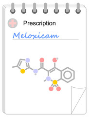 Wall Mural - Medical prescription pad. Simplified formula icon of meloxicam.