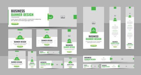 Wall Mural - web banner layout set, business banner web template bundle design, social media cover ads banner, fl