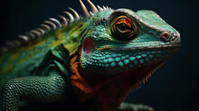 Close Up Of Colorful Chameleon