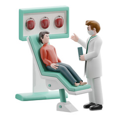 Doctor 3D illustration is a visual representation of a doctor in three dimensions. This icon is designed for use in various digital contexts, such as health applications, medical websites, or medical-