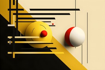 Wall Mural - Abstract style background with shapes, ai generated