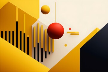 Wall Mural - Abstract style background with shapes, ai generated