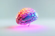A Colorful 3D Render of a Human Brain Mental Health Concepts, Generative AI