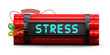 © Surendra - Time bomb explosive with stress word on timer isolated on white background. 3d illustration.