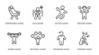 © IconArt - feelings outline icons set. thin line icons such as comfortable human, cold human, excited human, irritated pumped emotional refreshed stressed vector.
