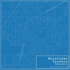  Blueprint US city map of Mountlake Terrace, Washington.
