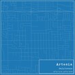 © Rezona - Blueprint US city map of Artesia, California.