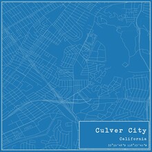Blueprint US City Map Of Culver City, California.