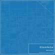 © Rezona - Blueprint US city map of Glendale, Arizona.