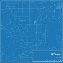  Blueprint US city map of Grace, Idaho.