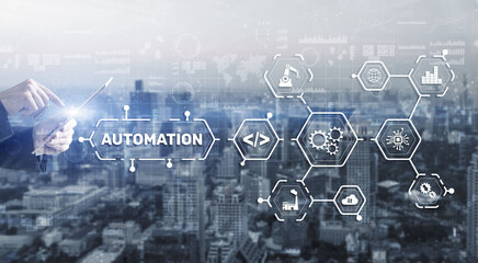 Wall Mural - automation concept innovation. improving productivity solutions for your business
