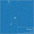Blueprint US city map of Kermit, Texas.