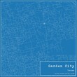 Blueprint US city map of Garden City, Texas.