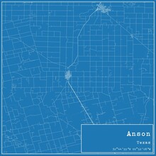 Blueprint US City Map Of Anson, Texas.