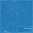 Blueprint US city map of Spearman, Texas.