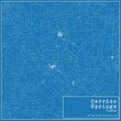 Blueprint US city map of Carrizo Springs, Texas.