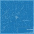 Blueprint US city map of Luling, Texas.