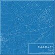 Blueprint US city map of Kingsbury, Texas.