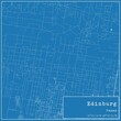 Blueprint US city map of Edinburg, Texas.