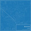 Blueprint US city map of Boerne, Texas.