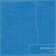 © Rezona - Blueprint US city map of Bellaire, Texas.