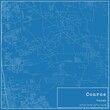 Blueprint US city map of Conroe, Texas.