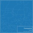Blueprint US city map of Tennyson, Texas.
