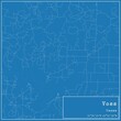 Blueprint US city map of Voss, Texas.