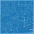 Blueprint US city map of Frisco, Texas.