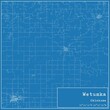 Blueprint US city map of Wetumka, Oklahoma.