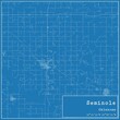 Blueprint US city map of Seminole, Oklahoma.