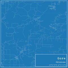  Blueprint US city map of Gore, Oklahoma.