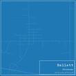 © Rezona - Blueprint US city map of Hallett, Oklahoma.