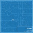 Blueprint US city map of Thomas, Oklahoma.
